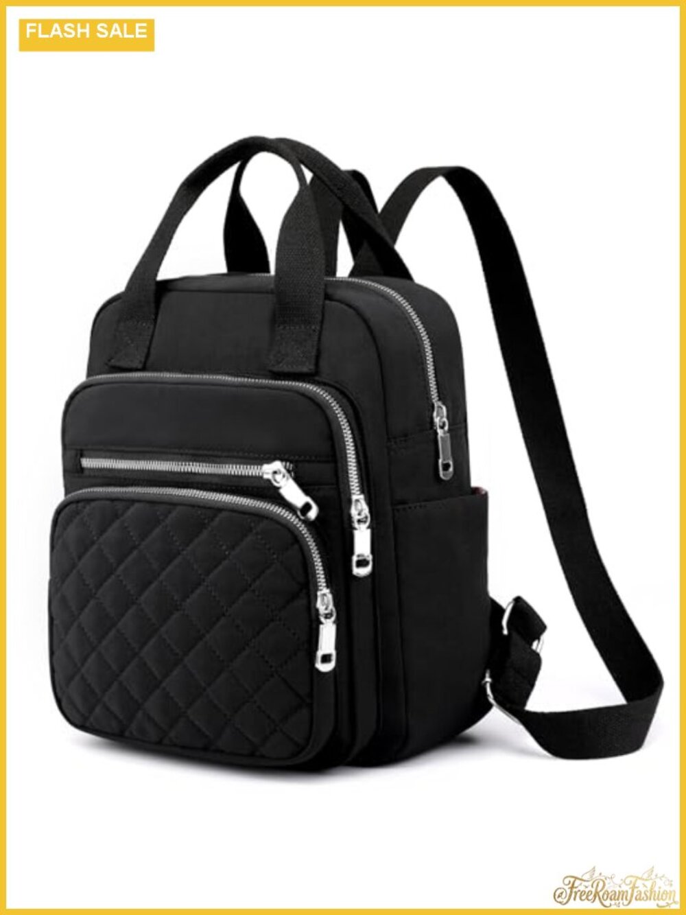 Women's Quilted Square Backpack Waterproof Daypack with Multiple Pockets